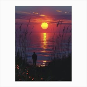 Sunset At The Beach 1 Canvas Print