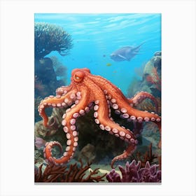Giant Pacific Octopus Illustration 2 Canvas Print