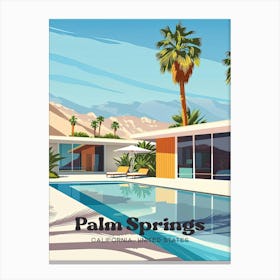 Palm Springs California Summer Travel Art Illustration Canvas Print