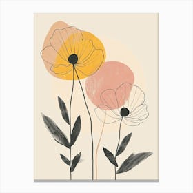 Thimphu Flower Market Boho Minimalist Style Canvas Print