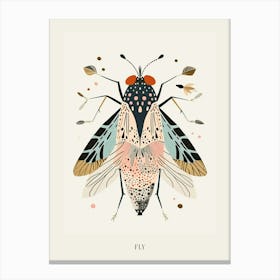 Colourful Insect Illustration Fly 14 Poster Canvas Print