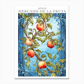 Mercado De La Fruta Apples Illustration 1 Poster Canvas Print