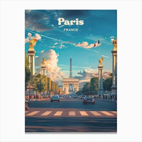 Paris France Boulevard Travel Art Canvas Print