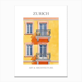 Zurich Travel And Architecture Poster 3 Canvas Print