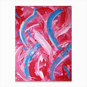 Pink And Blue Swirls Canvas Print