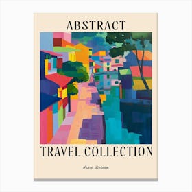 Abstract Travel Collection Poster Hanoi Vietnam 3 Canvas Print