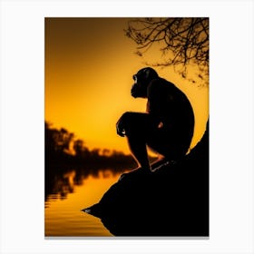 Thinker Monkey Silhouette Photography 2 Canvas Print