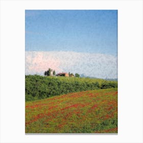 Italy Tuscany Villa 2 Oil Digital Painting Canvas Print