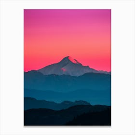 Sunset Over Mountain Canvas Print