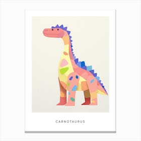 Nursery Dinosaur Art Carnotaurus Poster Canvas Print