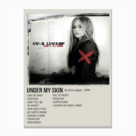 Under My Skin By Avril Lavigne 2004 Poster Canvas Print