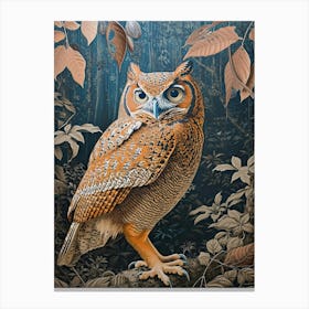 Brown Fish Owl Relief Illustration 1 Canvas Print