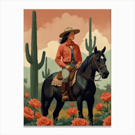 Cowgirl In The Desert 1 Canvas Print