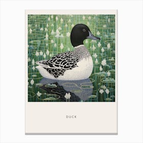 Ohara Koson Inspired Bird Painting Duck 4 Poster Canvas Print