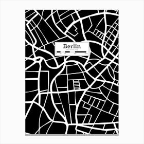 Berlin (Germany) City Map — Hand-drawn map, vector black map Canvas Print