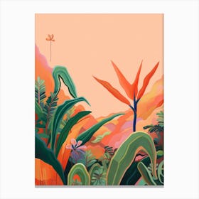 Boho Plant Painting Bird Of Paradise 4 Canvas Print