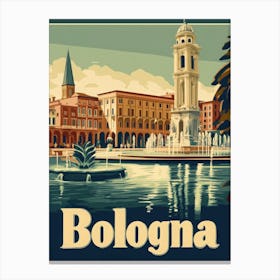 Aihrgdesign A Classic 1960s Travel Poster For Bologna Showcas 20496385 08a3 4f43 859b 32b0508a3697 0 Canvas Print