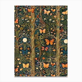 William Morris Butterflies In The Forest Canvas Print