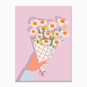 Cute Flower Bouquet Print Canvas Print