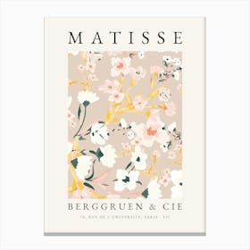 Matisse Flower Collection Print Pink Canvas Print