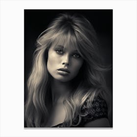 Black And White Photograph Of Brigitte Bardot 1 Canvas Print