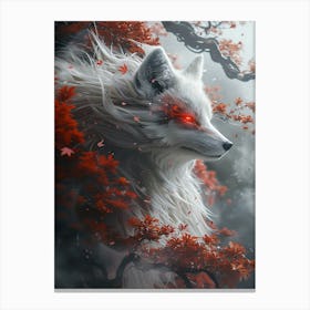 Beautiful Fantasy White Fox 20 Canvas Print