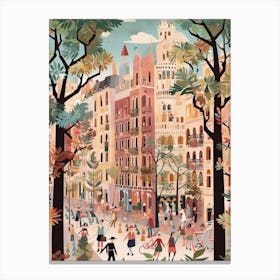 The La Rambla Barcelona Spain Canvas Print