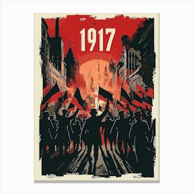 Aihrgdesign A Vintage Political Poster Depicting The Russian 7 Canvas Print