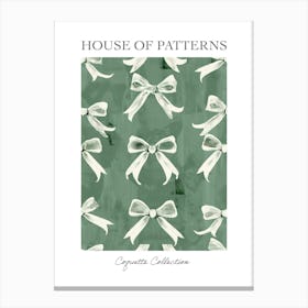 Sage Bows 4 Pattern Poster Canvas Print