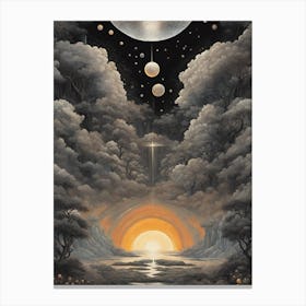 Sunset Over The Moon Canvas Print