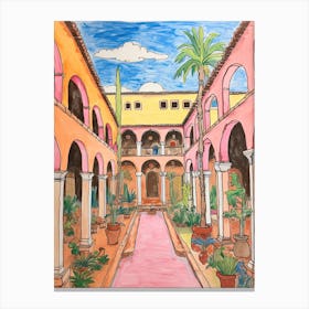 The Cloister At Sea Island   Sea Island, Georgia   Resort Storybook Illustration 3 Canvas Print