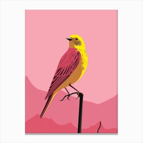 Minimalist Yellowhammer 2 Illustration Canvas Print