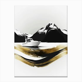 Boat In The Mountains Canvas Print