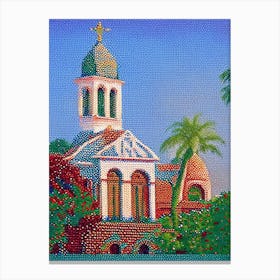 Santa Maria, City Us  Pointillism Canvas Print