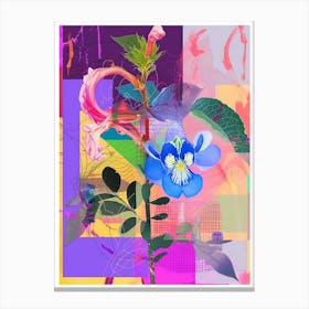 Bluebonnet 7 Neon Flower Collage Canvas Print