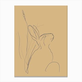 Hare Drawing - Boho, Line Art Canvas Print