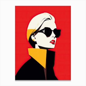 Sexy Woman In Sunglasses Canvas Print