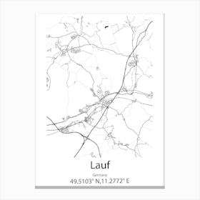 Lauf,Germany Minimalist Map Canvas Print