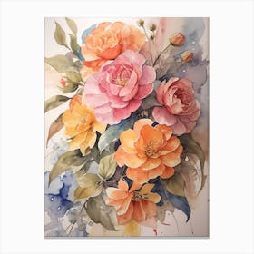 Watercolor Roses 3 Canvas Print