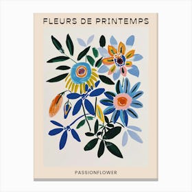 Spring Floral French Poster  Passionflower 2 Canvas Print