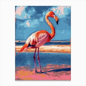 Greater Flamingo Walvis Bay Erongo Namibia Tropical Illustration 3 Canvas Print