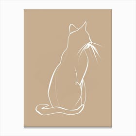 Cat - Boho, Line Art 9 Canvas Print