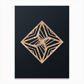 Abstract Geometric Gold Glyph on Dark Teal n.0168 Canvas Print
