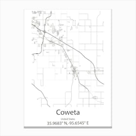 Coweta,United States Minimalist Map 1 Canvas Print