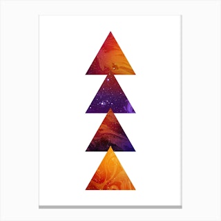 Triangular Orange Marble Artwork Canvas Print
