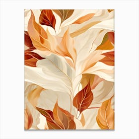 Autumn Leaves Seamless Pattern 19 Canvas Print