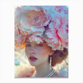 Peony girl Canvas Print