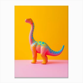 Toy Dinosaur Rainbow Brachiosaurus Portrait Canvas Print