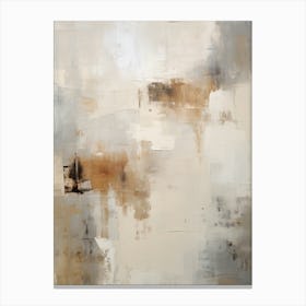 Beige And Brown Abstract Raw Painting 1 Canvas Print