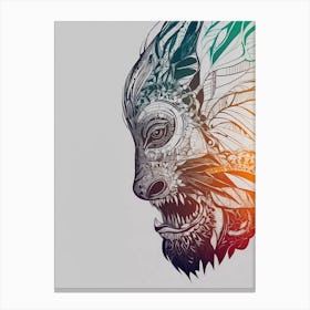 Tribal Head Of A Wolf Canvas Print